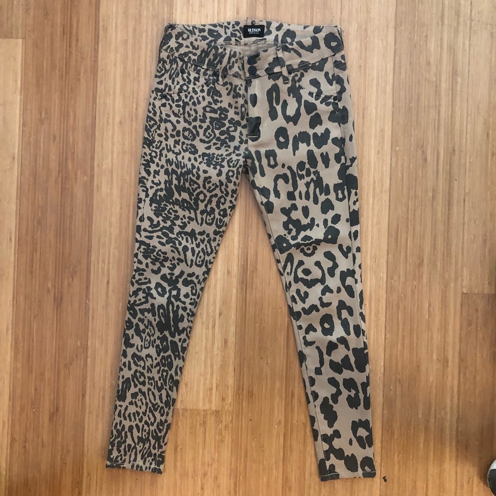 Leopard Print Hudson Skinny Jeans